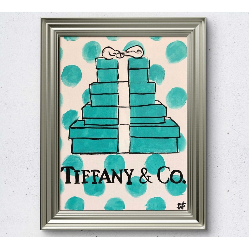 WS original tiffany's painting 12X16 canvas acrylic abstract modern fine art